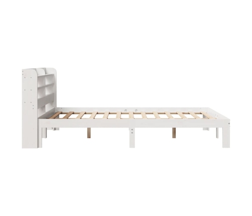 Estructura de cama con cabecero madera pino blanco 120x190 cm