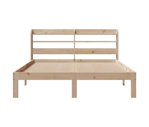 Estructura de cama con cabecero madera maciza pino 135x190 cm