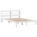 Estructura de cama con cabecero madera pino blanco 135x190 cm