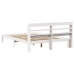 Estructura de cama con cabecero madera pino blanco 135x190 cm