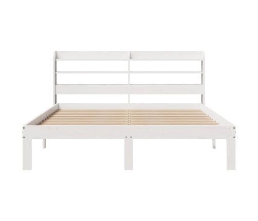 Estructura de cama con cabecero sin colchón blanco 140x190 cm