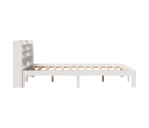 Estructura de cama con cabecero sin colchón blanco 140x190 cm