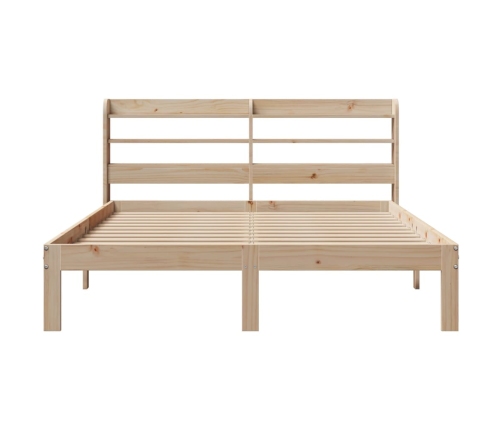 Estructura de cama con cabecero madera maciza pino 120x200 cm