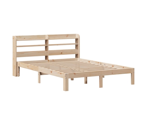 Estructura de cama con cabecero madera de pino blanco 150x200cm