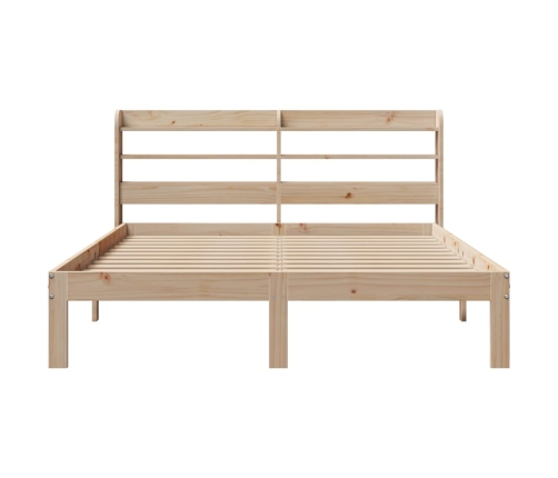 Estructura de cama con cabecero madera de pino blanco 150x200cm