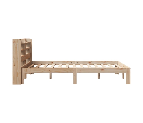 Estructura de cama con cabecero madera de pino blanco 150x200cm