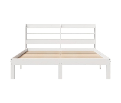 Estructura de cama con cabecero madera de pino blanco 150x200cm