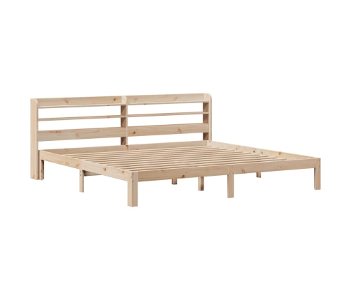 Estructura de cama con cabecero madera maciza pino 180x200 cm