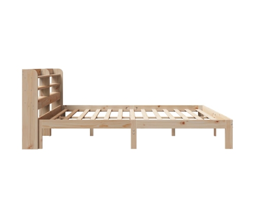 Estructura de cama con cabecero madera maciza pino 180x200 cm