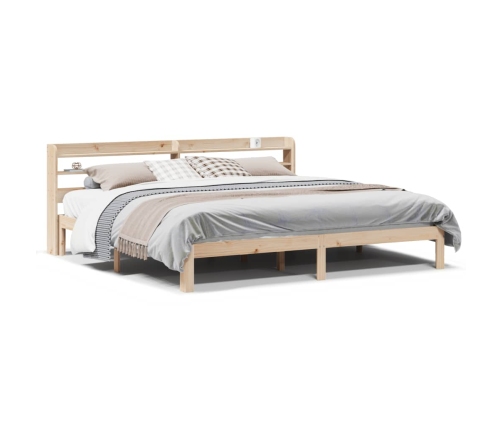 Estructura de cama con cabecero madera maciza pino 180x200 cm