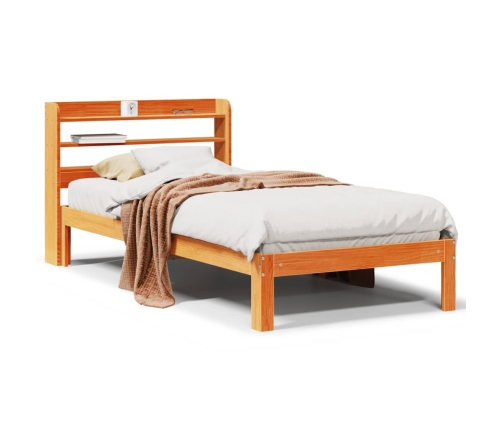 Estructura de cama sin colchón madera maciza marrón 75x190 cm