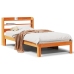 Estructura de cama sin colchón madera maciza marrón 75x190 cm