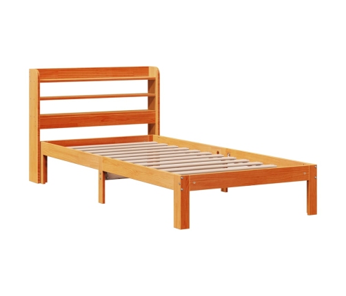 Estructura de cama sin colchón madera maciza marrón 75x190 cm