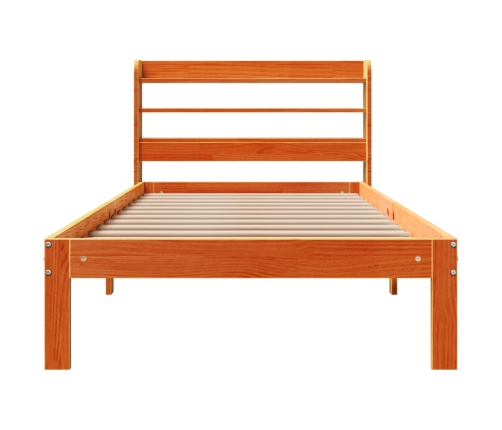 Estructura de cama sin colchón madera maciza marrón 75x190 cm