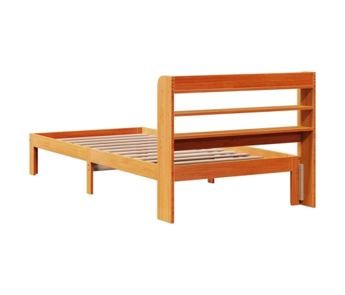 Estructura de cama sin colchón madera maciza marrón 75x190 cm