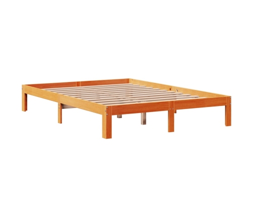 Estructura de cama sin colchón madera maciza marrón 120x190 cm