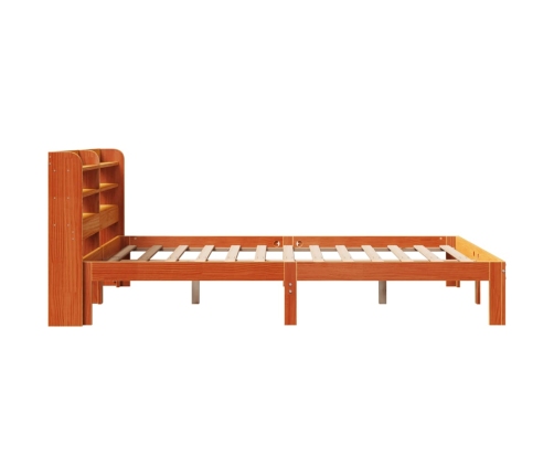 Estructura de cama sin colchón madera maciza marrón 135x190 cm