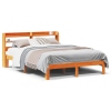 Estructura de cama sin colchón madera maciza marrón 135x190 cm