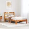 Cama sin colchón madera maciza de pino marrón cera 100x200 cm