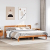 Cama sin colchón madera maciza de pino marrón cera 180x200 cm