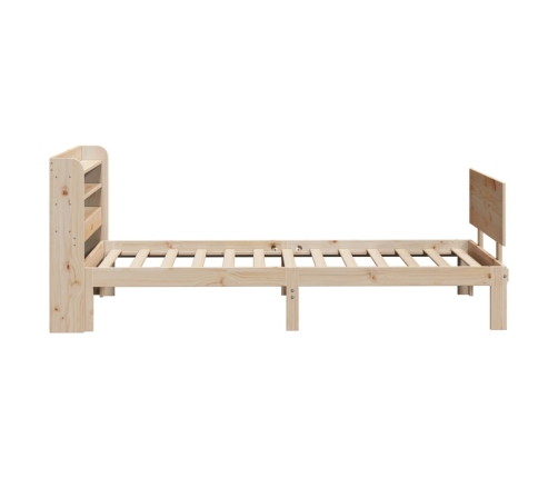 Estructura de cama con cabecero madera maciza pino 75x190 cm