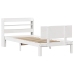 Estructura de cama con cabecero madera pino blanco 75x190 cm