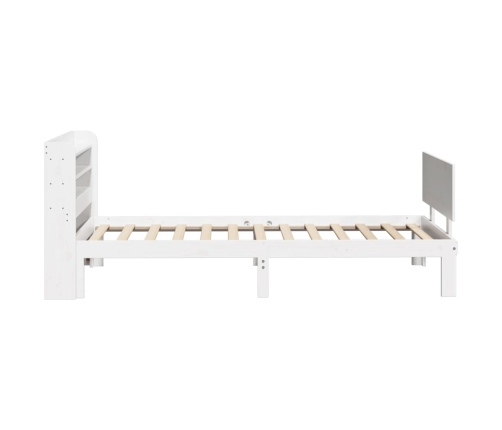 Estructura de cama con cabecero madera pino blanco 75x190 cm