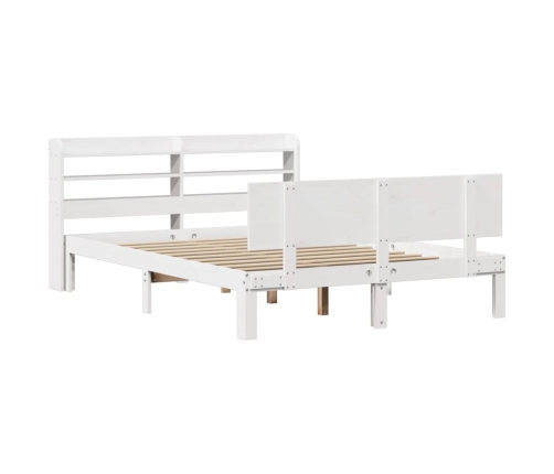 Estructura de cama con cabecero madera pino blanco 120x190 cm