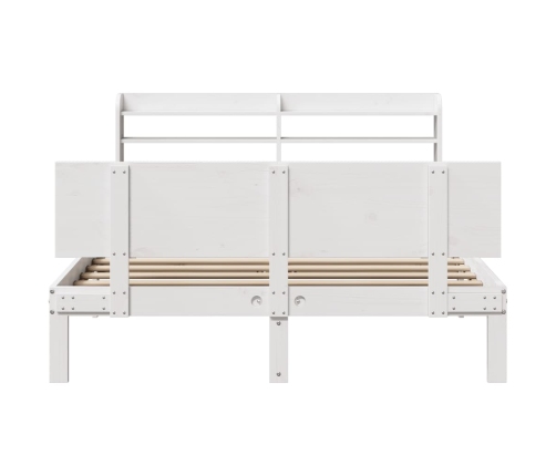 Estructura de cama con cabecero madera pino blanco 120x190 cm