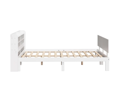 Estructura de cama con cabecero madera pino blanco 120x190 cm