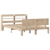 Estructura de cama con cabecero madera maciza pino 135x190 cm