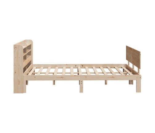 Estructura de cama con cabecero madera maciza pino 120x200 cm