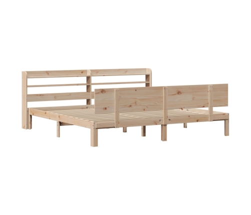 Estructura de cama con cabecero madera maciza de pino 200x200cm