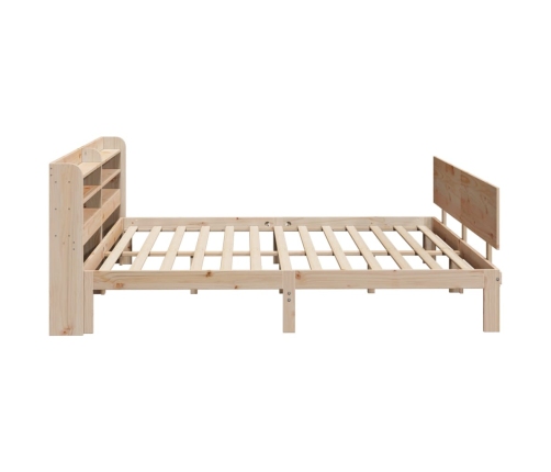 Estructura de cama con cabecero madera maciza de pino 200x200cm