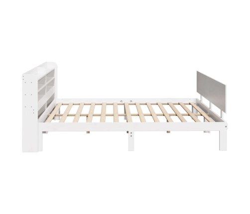 Estructura de cama con cabecero sin colchón blanco 200x200 cm