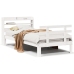Estructura de cama con cabecero madera pino blanco 75x190 cm