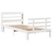 Estructura de cama con cabecero madera pino blanco 75x190 cm