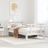 Estructura de cama con cabecero madera pino blanco 75x190 cm