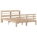 Estructura de cama con cabecero madera maciza pino 140x190 cm