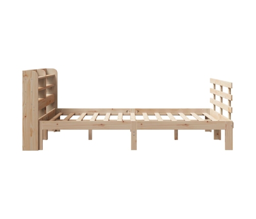 Estructura de cama con cabecero madera maciza pino 140x190 cm