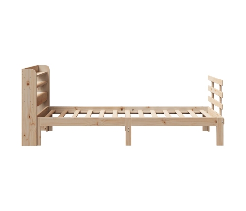 Estructura de cama con cabecero madera maciza de pino 90x200 cm