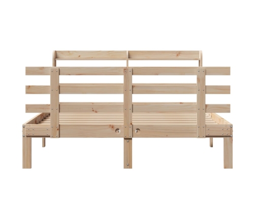 Estructura de cama con cabecero madera maciza pino 120x200 cm