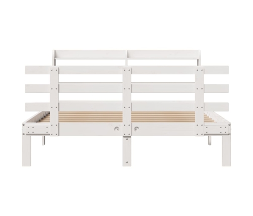 Estructura de cama con cabecero sin colchón blanco 120x200 cm