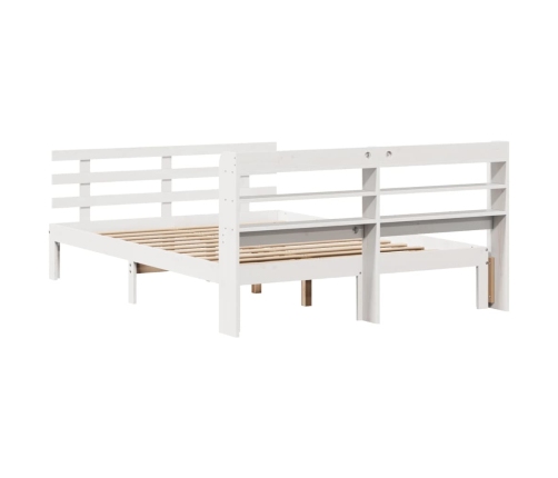 Estructura de cama con cabecero sin colchón blanco 120x200 cm