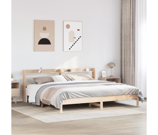Estructura de cama sin colchón madera maciza de pino 200x200 cm