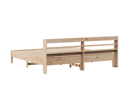 Estructura de cama sin colchón madera maciza de pino 200x200 cm