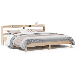 Estructura de cama sin colchón madera maciza de pino 200x200 cm
