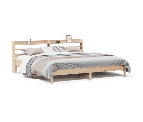 Estructura de cama sin colchón madera maciza de pino 200x200 cm