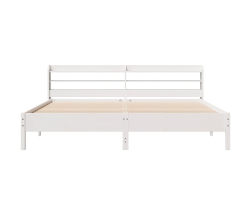 Estructura de cama sin colchón madera maciza blanca 200x200 cm