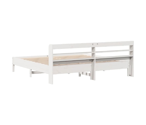 Estructura de cama sin colchón madera maciza blanca 200x200 cm